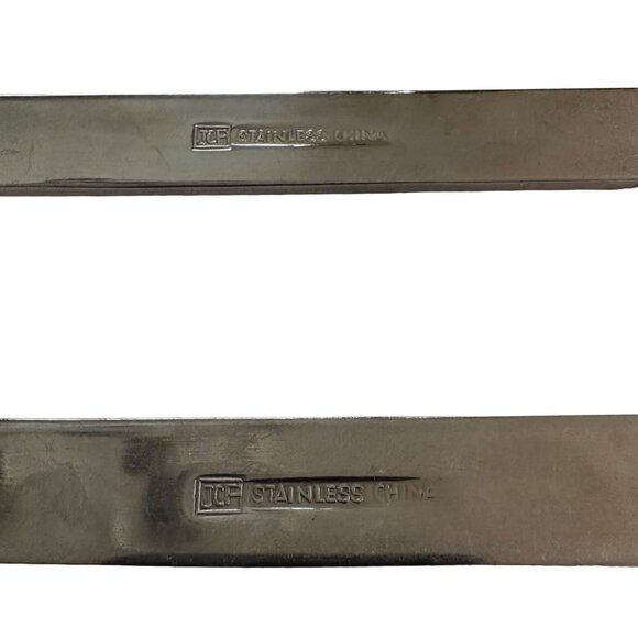 Serving Spoon Stainless Steel Aztec Pattern JPF3 JCPenney Flatware Slotted 2 PCS - Picture 4 of 13